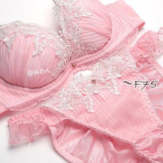 甘かわ✨♥️シアープリーツシフォンブラショーツセット(ブラ&ショーツセット)