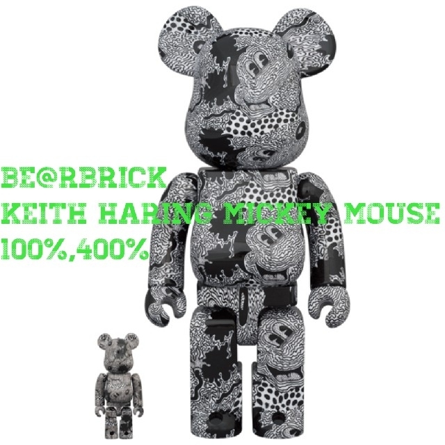 キースヘリングBE@RBRICK KeithHaring MickeyMouse100%400