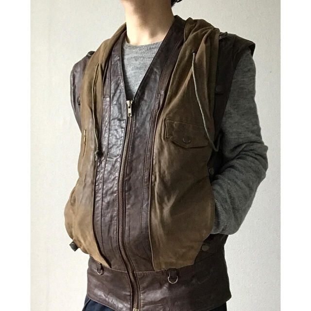 VINTAGE Life-JK Design Leather Vest メンズのトップス(ベスト)の商品写真