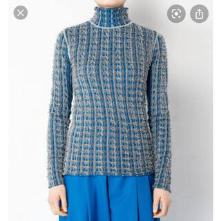 最新な ブルー tops knit yarn cut アイレネ irene - ニット/セーター 