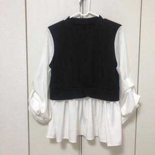 ザラ(ZARA)のミナミン様専用 シャツレイヤードトップス(シャツ/ブラウス(長袖/七分))