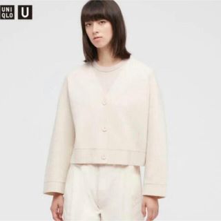 ユニクロ(UNIQLO)のユニクロユー　ミラノリブ Vネックカーディガン(カーディガン)