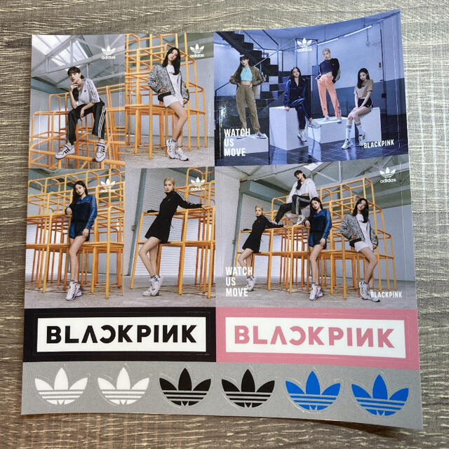 BLACKPINK ステッカー adidas ブラックピンク　シール　韓国 エンタメ/ホビーのCD(K-POP/アジア)の商品写真