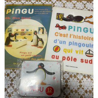 ソニー(SONY)の要在庫確認　レトロ　PINGU 下敷き　色鉛筆　セット(キャラクターグッズ)