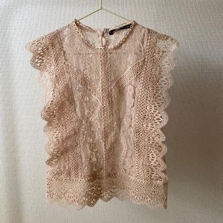 ザラ(ZARA)のZARA レースノースリーブトップス(カットソー(半袖/袖なし))