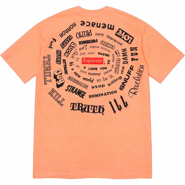 L Supreme Spiral Tee peachシュプリーム 21SS