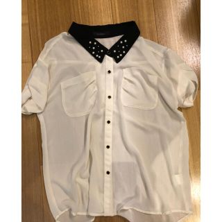 ジーナシス(JEANASIS)の【大特価SALE】ページボーイ　再値下げ　ブラウス　バイカラー　パイピング　美品(シャツ/ブラウス(半袖/袖なし))