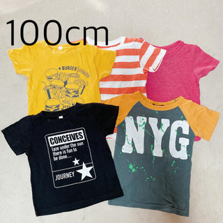 ユニクロ(UNIQLO)の【ベビー / キッズ 100cm】半袖 Tシャツ 🍔 5枚SET(Tシャツ/カットソー)