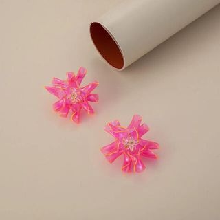 マメ(mame)のFluorescent pink flower ピアス【1点のみ】(ピアス)