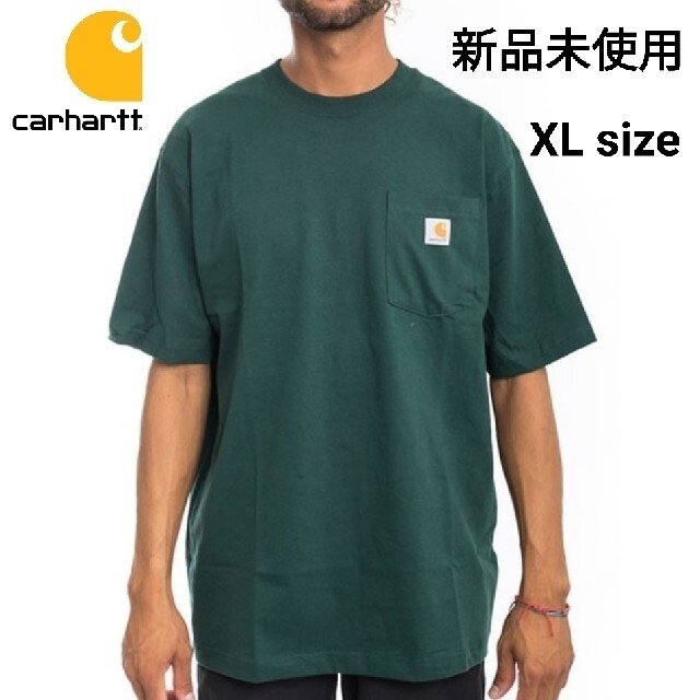 carhartt(カーハート)の新品未使用 カーハート ポケットTシャツ ハンターグリーン K87 HTG XL メンズのトップス(Tシャツ/カットソー(半袖/袖なし))の商品写真