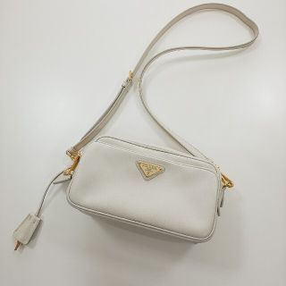 プラダ(PRADA)のPRADA ミニバッグ レザー 白 ホワイト ポシェット ショルダー バッグ(ショルダーバッグ)