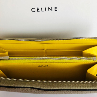 celine - お値下げ❗️セリーヌ長財布 グレー✖️イエロー 専用布