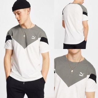 プーマ(PUMA)のお値下げ♪新品 PUMA バイカラー ロゴ 半袖 Tシャツ UK M L 送料込(Tシャツ/カットソー(半袖/袖なし))