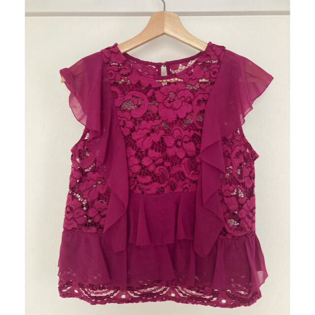 ROSE BUD(ローズバッド)のROSE BUD レース半袖カットソー👚【中古】 レディースのトップス(カットソー(半袖/袖なし))の商品写真