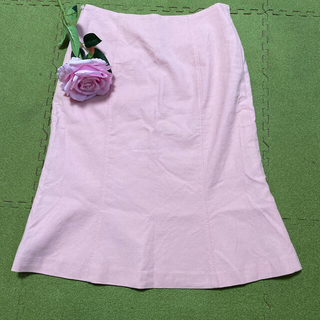 ランバン(LANVIN)の１５日限定！最終価格！美品！アロマアンローズ☆ピンク色スカート☆(ひざ丈スカート)