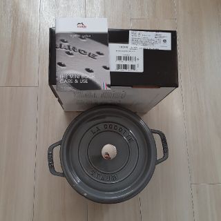 ストウブ(STAUB)のstaub　ピコ ココットラウンド　グラファイトグレー24cm(鍋/フライパン)