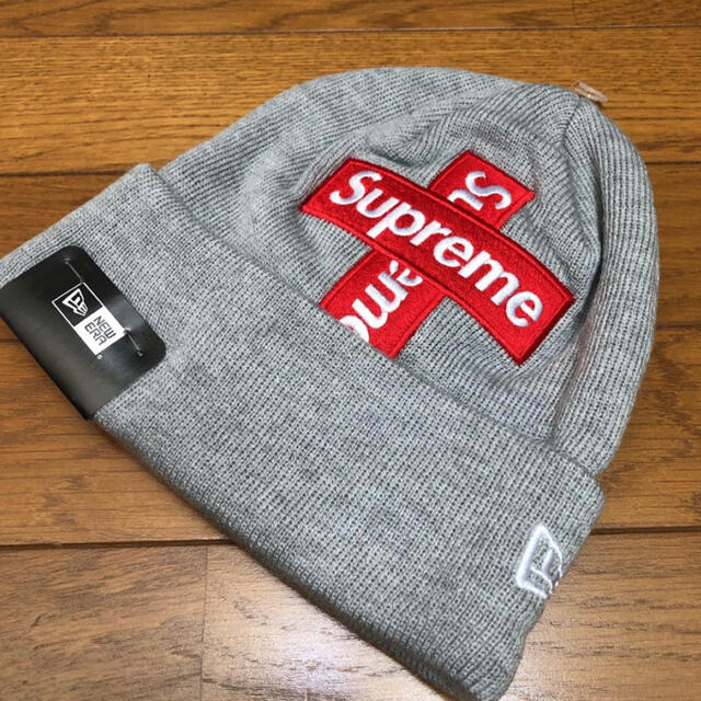 Supreme ビーニー NEW ERA ニット帽 グレー ボックスロゴ