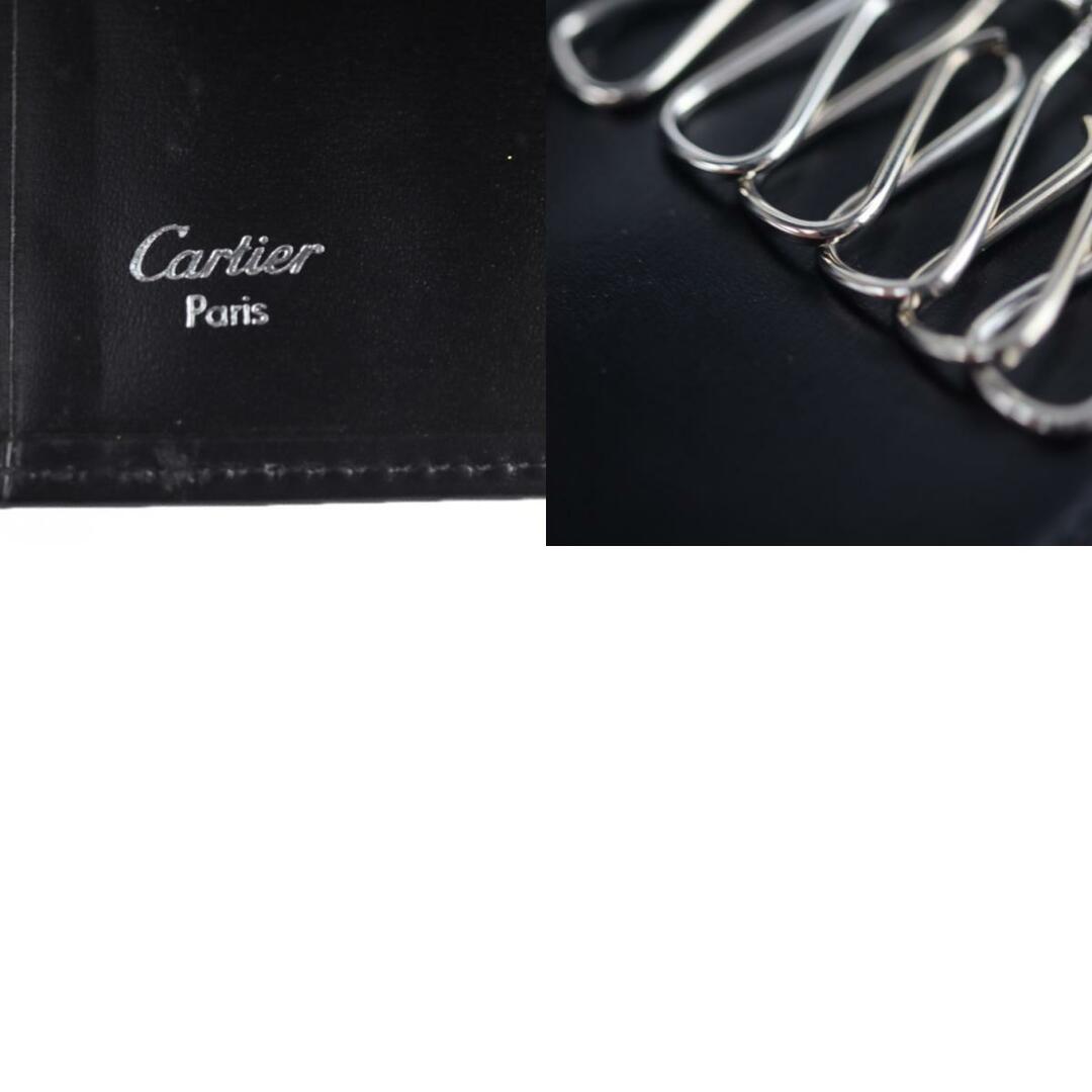 CARTIER カルティエ パシャ キーケース L3000127 レザー ブラック シルバー金具 6連 【本物保証】