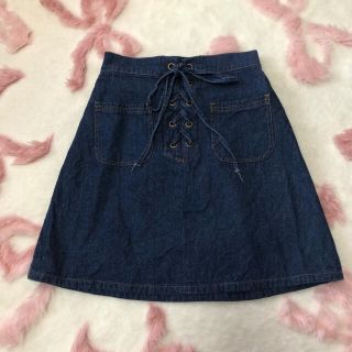 マジェスティックレゴン(MAJESTIC LEGON)のマジェスティックレゴン レースアップ デニム ミニスカート(ミニスカート)