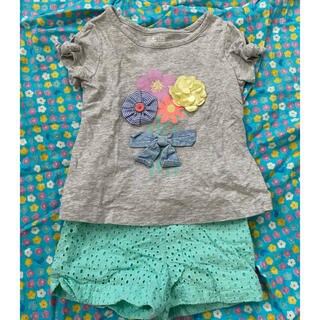 ベビーギャップ(babyGAP)のTシャツ ショートパンツ 女の子　ベビーギャップ　90センチ　2点セット(Tシャツ/カットソー)
