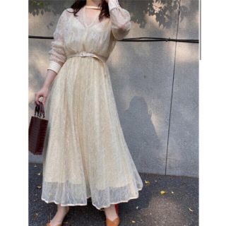 アメリヴィンテージ(Ameri VINTAGE)のAmeri vintage LADY LACE PLEATS DRESS (ロングワンピース/マキシワンピース)