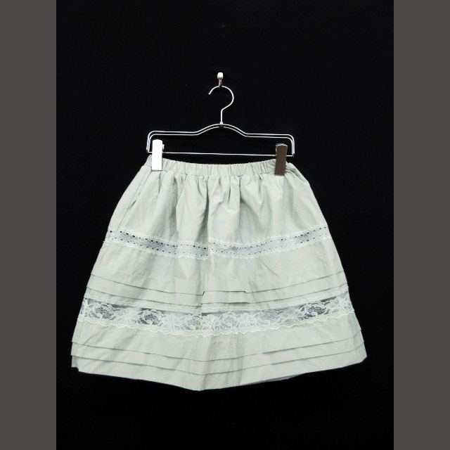 SNIDEL(スナイデル)のスナイデル snidel スカート ミニ フレア レース ナイロン混 F 緑 グ レディースのスカート(ミニスカート)の商品写真