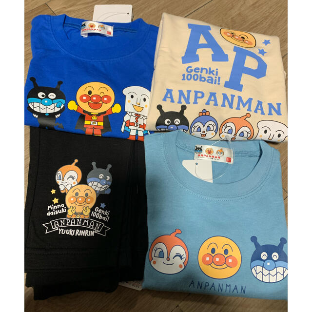 新品アンパマン4点セットロンTトレーナーTシャツトップスパンツ90Tシャツ/カットソー