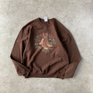 ギルタン(GILDAN)のJERZEES デザインスウェット print sweat ブラウン かわいい(スウェット)