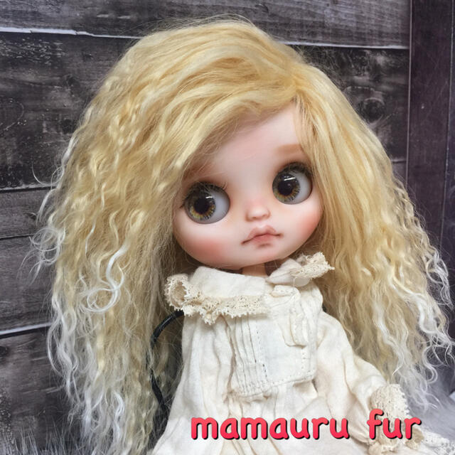 blythe _wm-086アプリコットクリームロング✨ミディサイズウィッグ