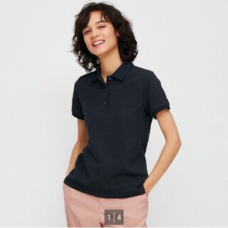 ユニクロ(UNIQLO)のユニクロ　カノコポロシャツ　L　ネイビー(Tシャツ(半袖/袖なし))