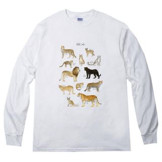 野生の猫  プリント 長袖 Tシャツ  rrb140(Tシャツ/カットソー(七分/長袖))