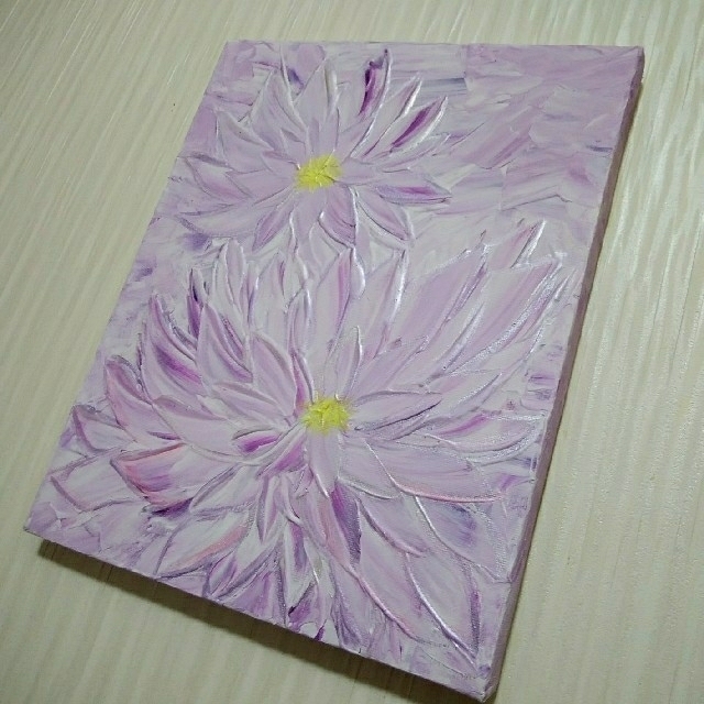 ヒーリング絵画＊光花 Be the shining flower 金運注目 紫 - アート/写真