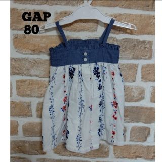 ベビーギャップ(babyGAP)の【美品】BABY GAP ワンピース 花柄 80㎝(ワンピース)