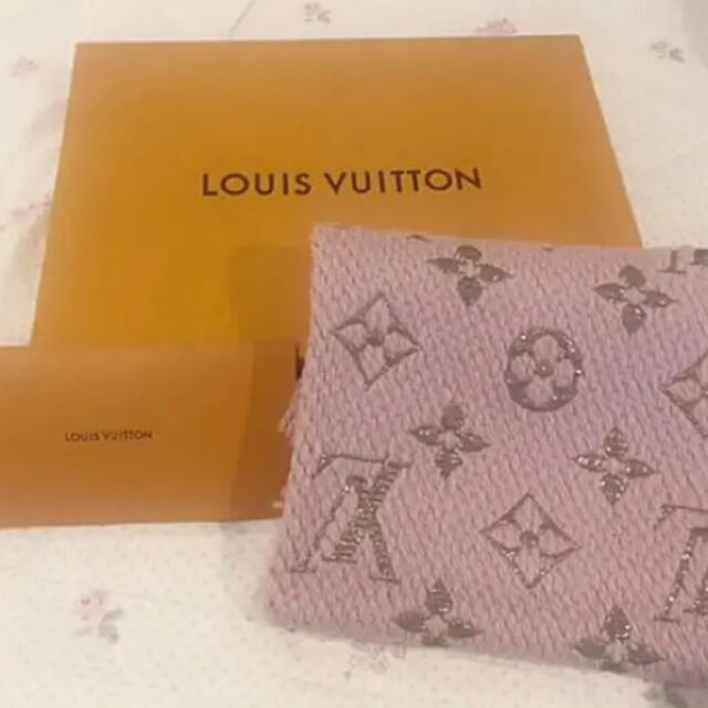 ルイ・ヴィトン マフラー ロゴマニア ピンク VUITTON