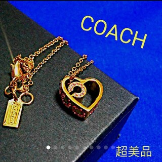 コーチ(COACH)のCOACH PKストーン ゴールドハート ネックレス、超美品【sale♪】(ネックレス)