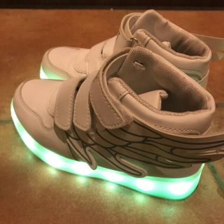  LED スニーカー 7色発光モード子供用 発光靴 USB充電 (スニーカー)