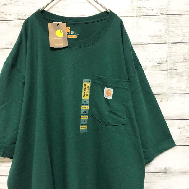 【新品】×【XL】希少サイズ カーハート Tシャツ 半袖 緑 グリーン 春 夏