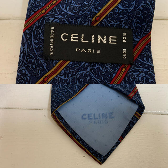 celine(セリーヌ)のCELINE PARIS VINTAGE 90s リーフベルト柄 シルクネクタイ メンズのファッション小物(ネクタイ)の商品写真