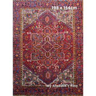 オールド ヘリーズ産 ペルシャ絨毯 198×154cm(ラグ)