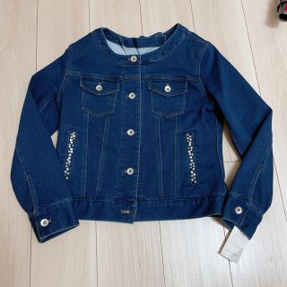 ミッシュマッシュ(MISCH MASCH)のミッシュマッシュ　背中リボン　パールビジュー付き　デニムジャケット(Gジャン/デニムジャケット)