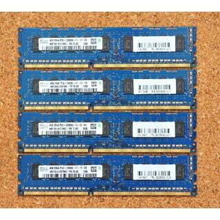 【動作確認済】SK hynix 4GB DDR3 ECC DIMM 4枚セット①(PCパーツ)