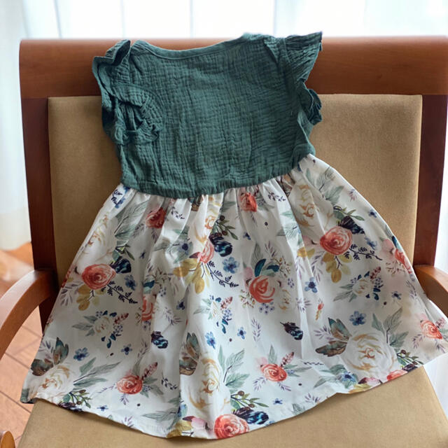 ♡新品♡ 100 蝶結び 花柄プリント ワンピース キッズ/ベビー/マタニティのキッズ服女の子用(90cm~)(ワンピース)の商品写真