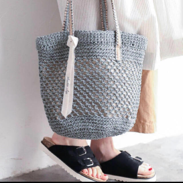 STUDIO CLIP(スタディオクリップ)の透かし編みペーパーかごバッグ レディースのバッグ(かごバッグ/ストローバッグ)の商品写真