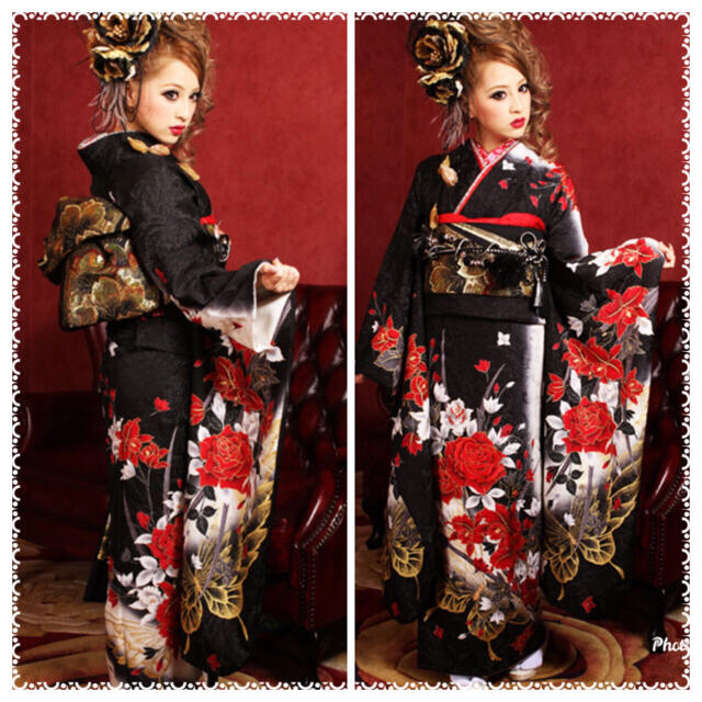 最初の - 小悪魔ageha 成人式 西陣 袋帯 ド派手 赤 ゴールド 黒