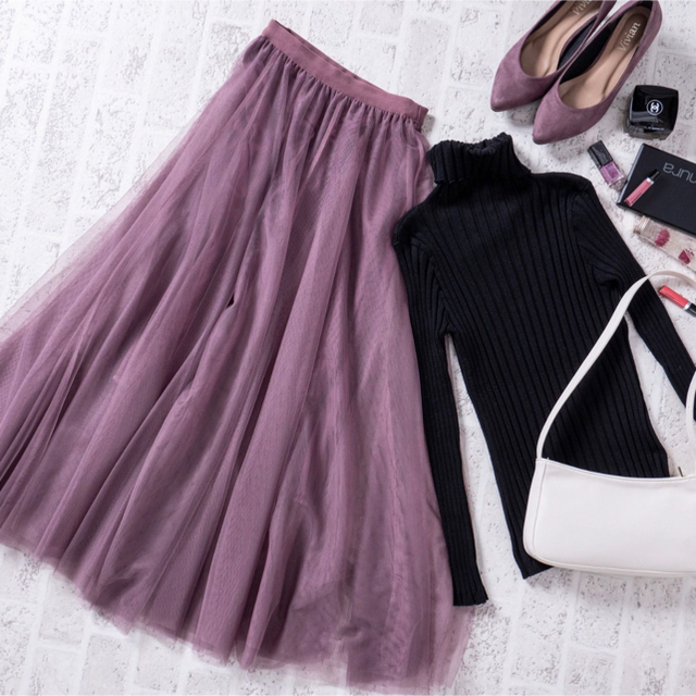 fifth(フィフス)の専用　チュール　スカート　ロング　ピンク レディースのスカート(ロングスカート)の商品写真