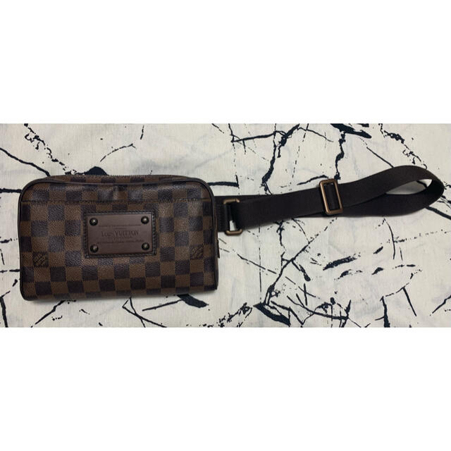 LOUIS VUITTON GERONIMOS DAMIER EBENE HIP BAG BROWN-CC569 