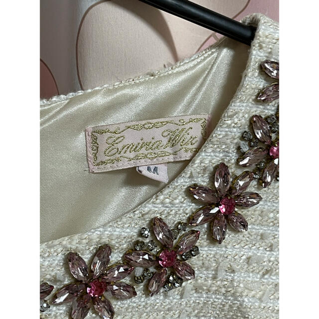 EmiriaWiz(エミリアウィズ)のemiriawiz 愛沢えみり　ツイード　スカート　ビジューが取れてる以外は美品 レディースのワンピース(ミニワンピース)の商品写真