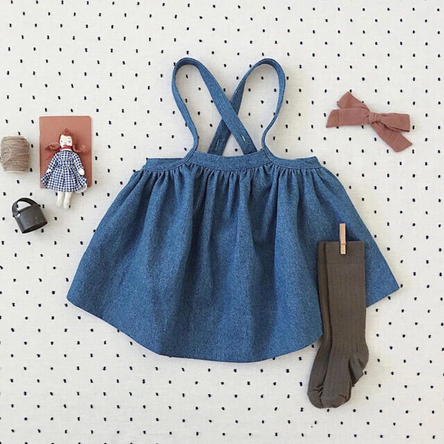 soor ploom Eloise pinafore デニム　4-5y