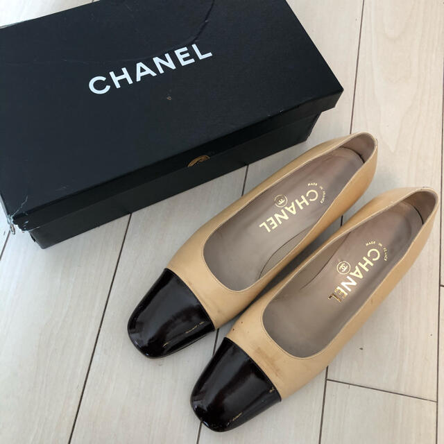 新作モデル CHANEL - CHANEL シャネル 24㎝くらい 38 パンプス 靴 ハイヒール+パンプス