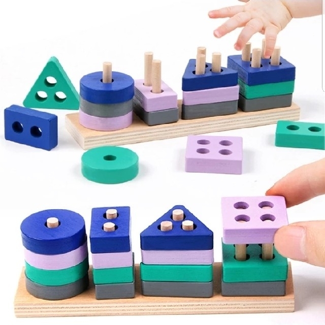 知育玩具　モンテッソーリ　積み木 キッズ/ベビー/マタニティのおもちゃ(積み木/ブロック)の商品写真